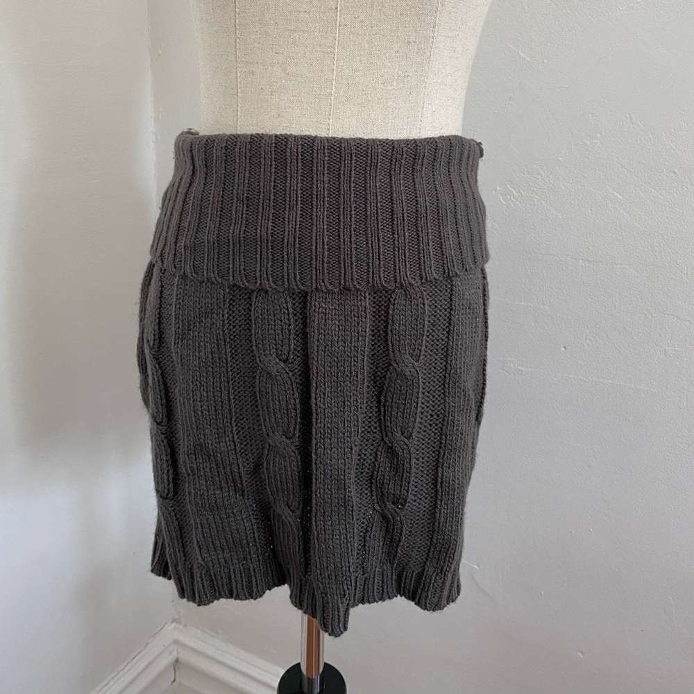 Gray Sweater Mini Skirt
